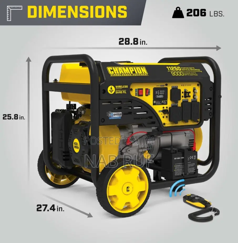 Champion 9000-Watt Gas Portable Generator With Wireless Remote Start