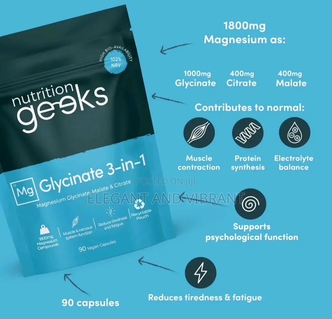 Magnesium Glycinate 3-in-1 Complex, 1800mg Magnesium Supplements