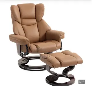 HOMCOM Swivel Manual Recliner Chair Footstool Set