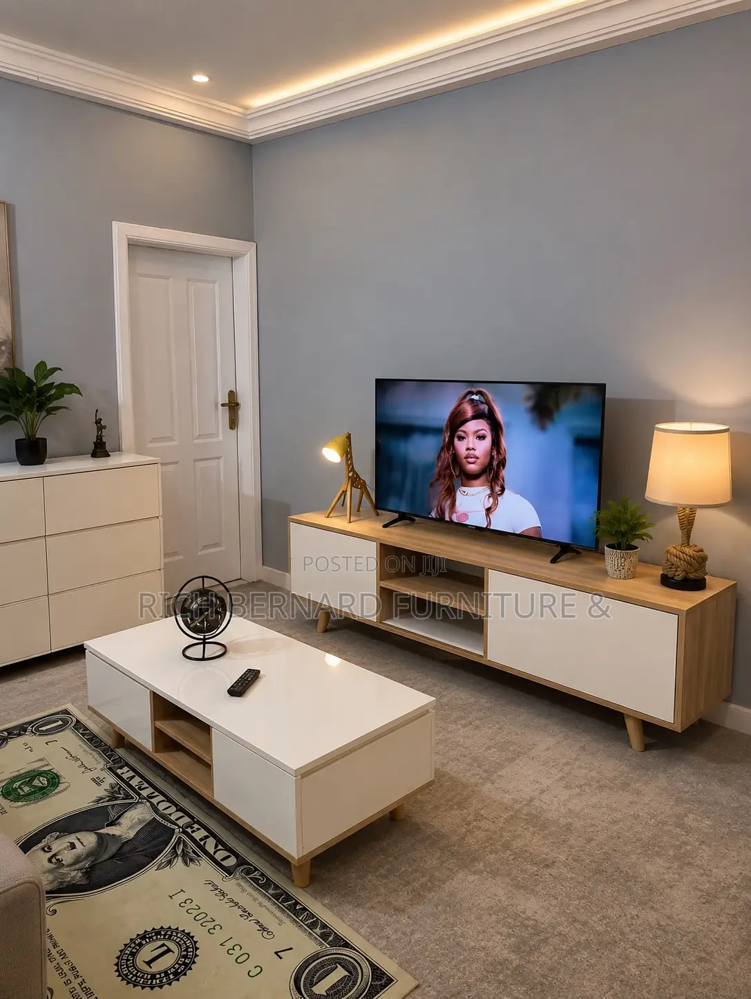 Modern 60” Inches TV Stand + 48” Inches Center Table