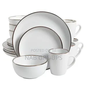 16pcs Matte White Dinner Set