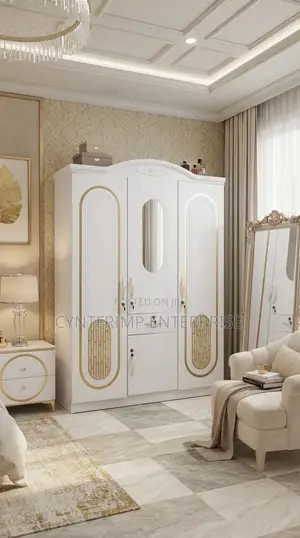Modern 3-Door Wardrobe With Mirror