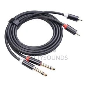 2 RCA to 2 6.5mm Audio Cables