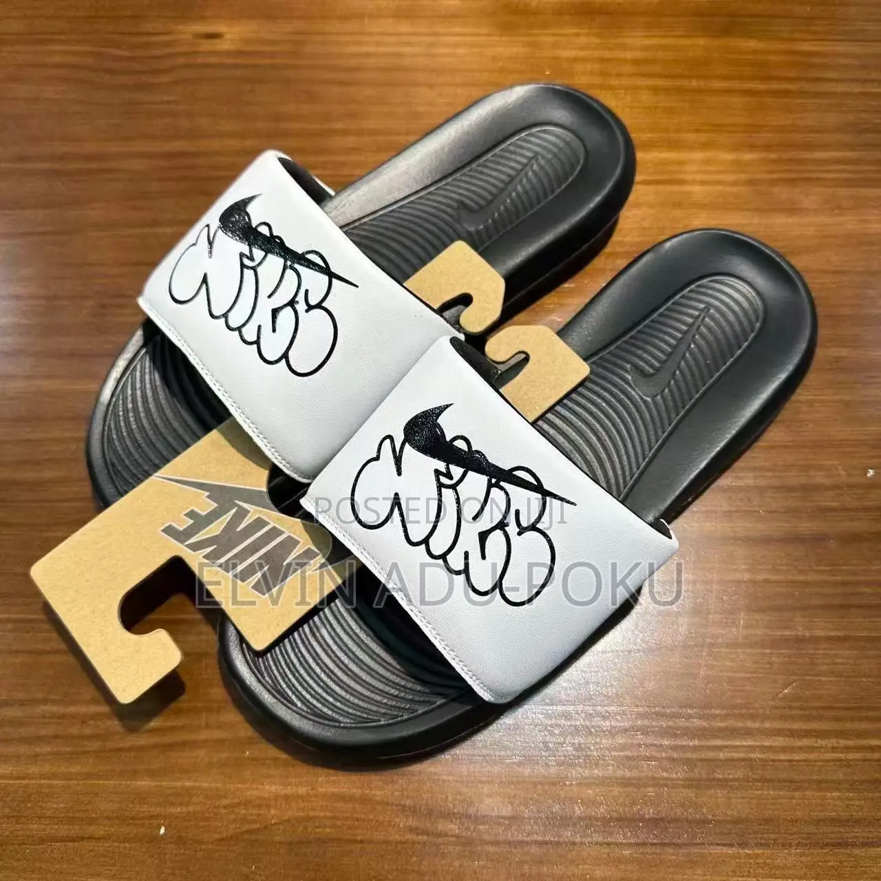 Nike Unisex Victori One Slides “ White Stains” , SWIPE >>>>