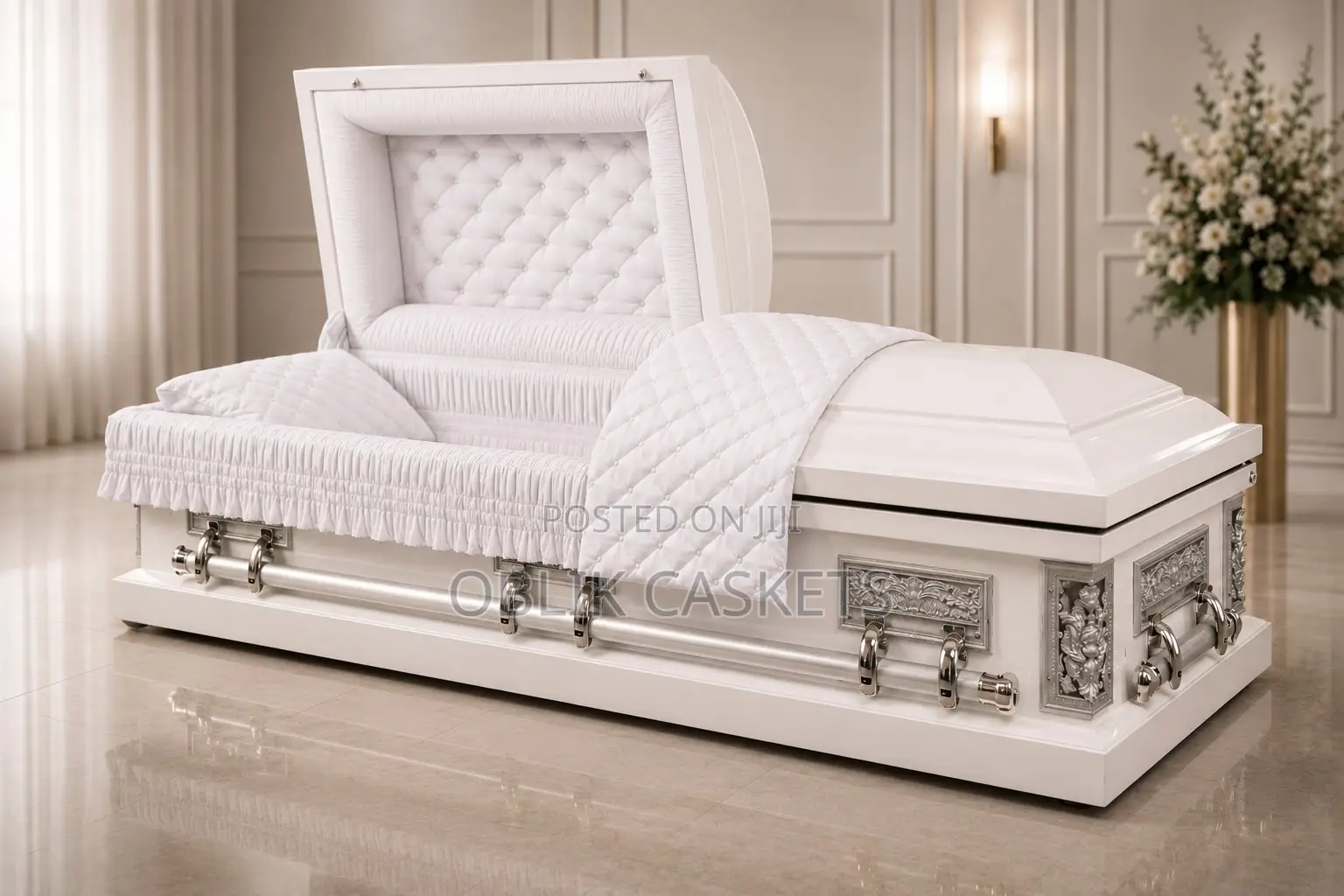 The Pieta White Premium Steel Casket