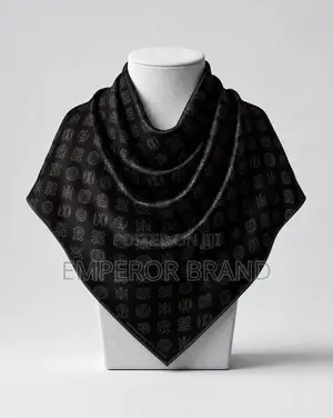 Emperor Obsidian Luxury Black Designer Scarf | Made in Ghana Scarf
