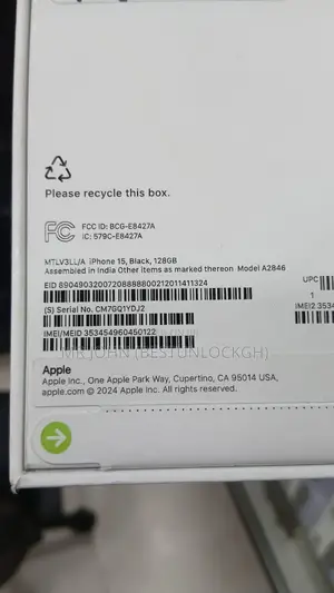 New Apple iPhone 15 128 GB Black