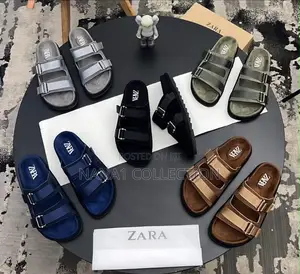 Zara Adjustable Double — Buckle Slide Sandals
