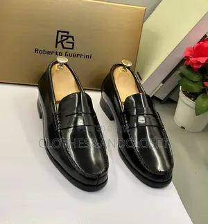 Premium Black Leather Penny Loafers | Executive Men's Slip-on Shoes
