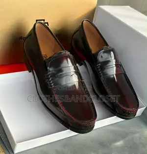 Burgundy Men's Leather Penny Loafers | Executive Shoes