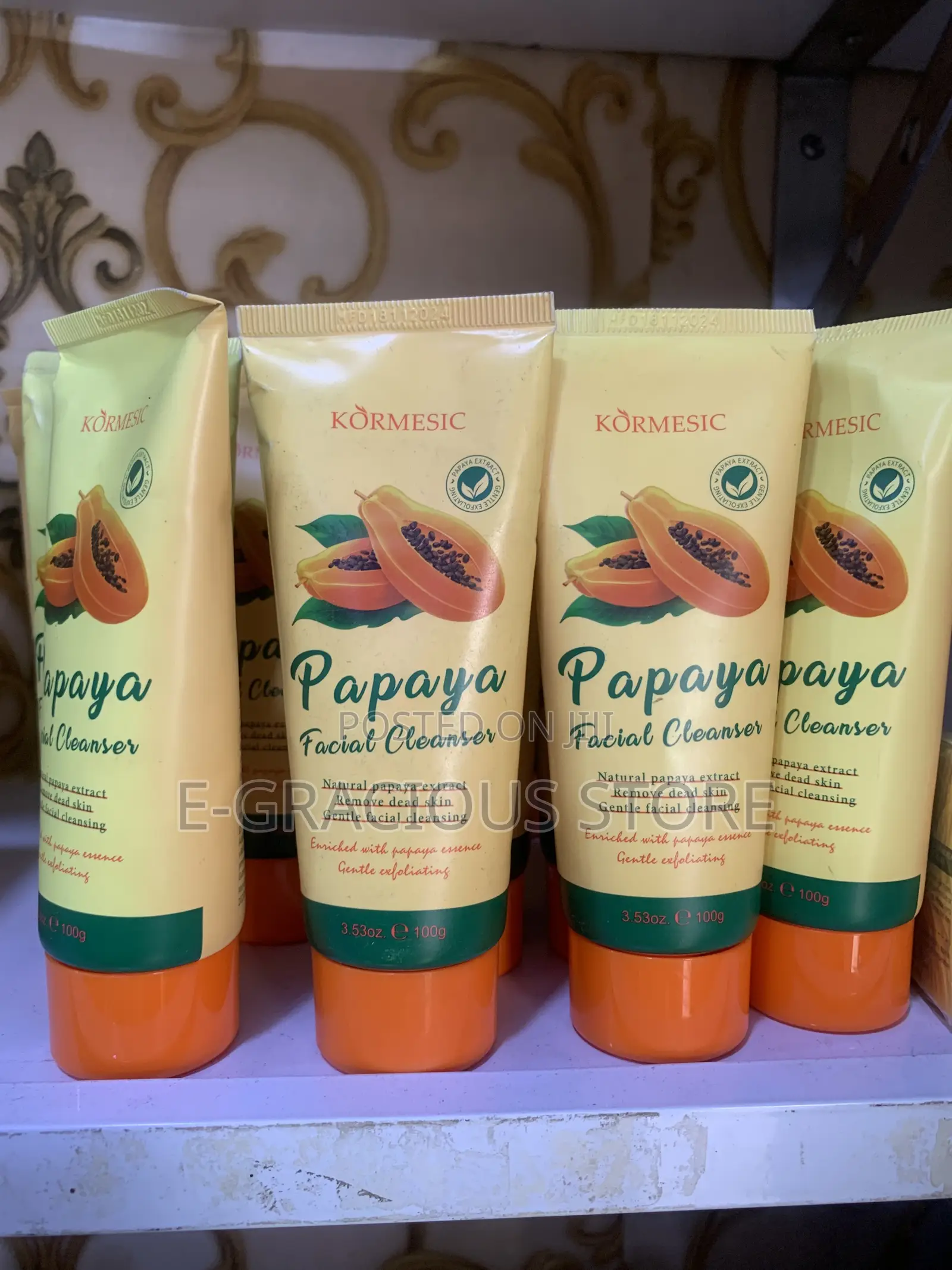 Kormesic Papaya Skincare Set – Soap, Facial Cleanser Face Cream