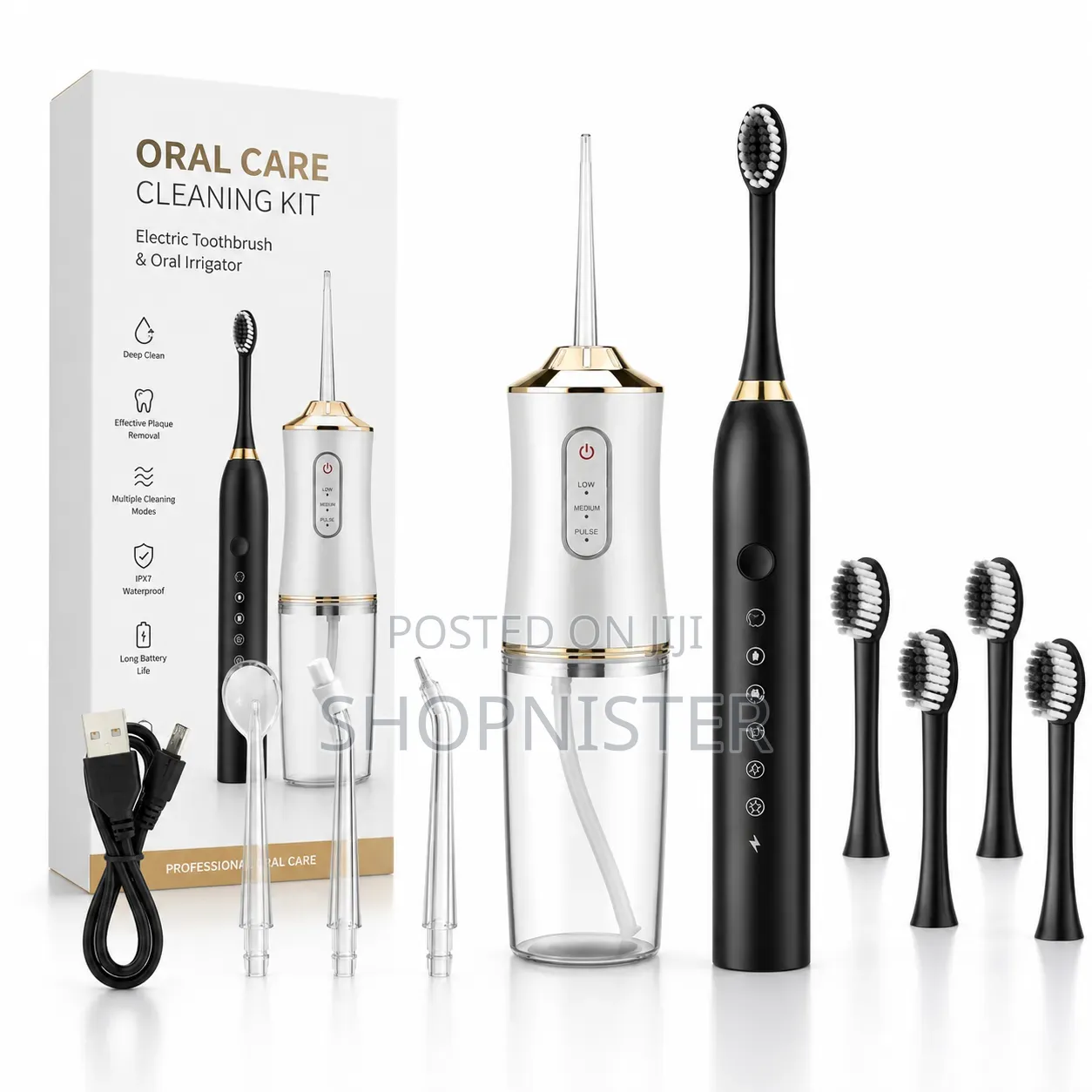 2-in-1 Rechargeable Electric Toothbrush Water Flosser Oral Care Kit