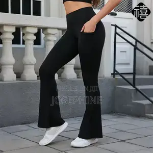 Spandex Flare Leggings With Pocket