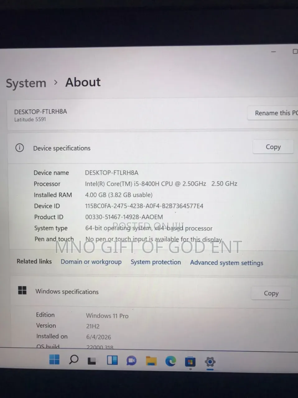Laptop Dell Latitude 5591 4GB Intel Core i5 SSD 256GB