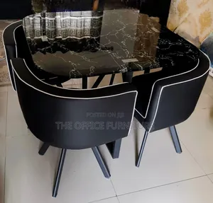 Modern Black Glass-Top Dining