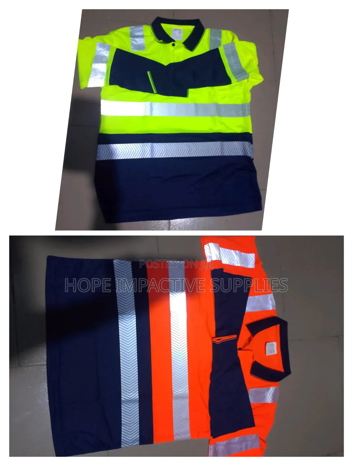 High Quality Polo Shirt-Lemon Green & Orange - Fishbone (L-2xl).
