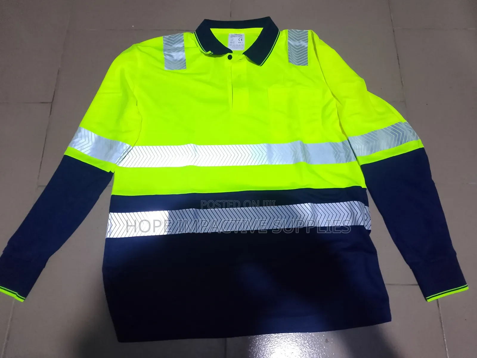 High Quality Polo Shirt-Lemon Green & Orange - Fishbone (L-2xl).