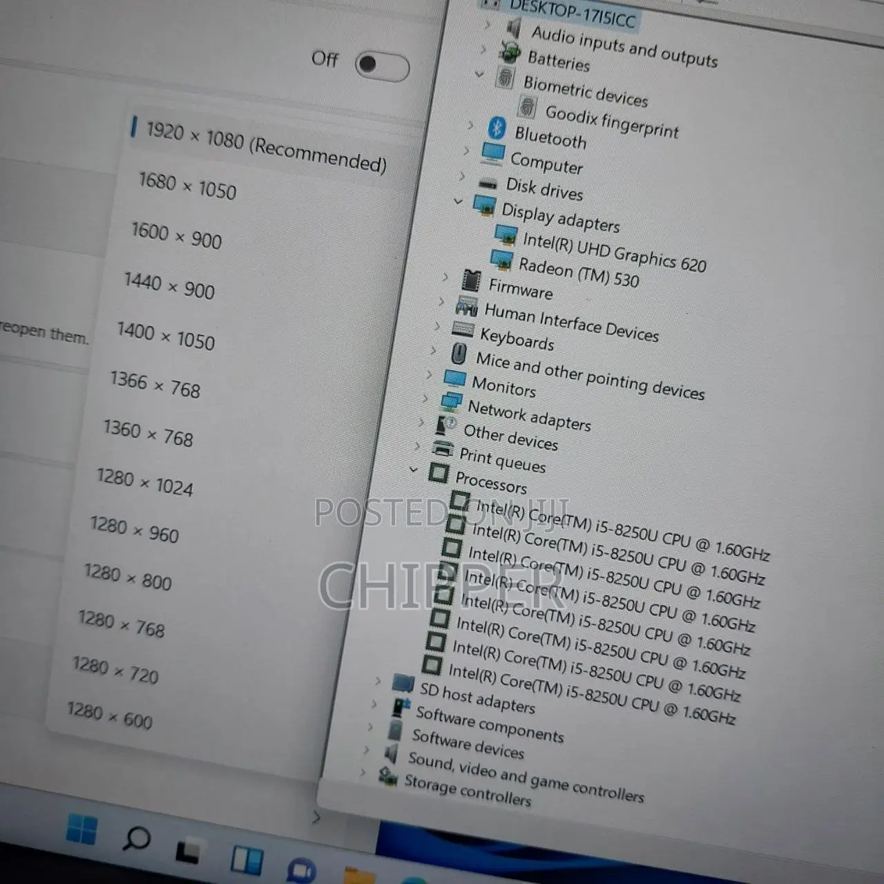 Laptop Dell Inspiron 13 5370 8GB Intel Core i5 SSD 256GB
