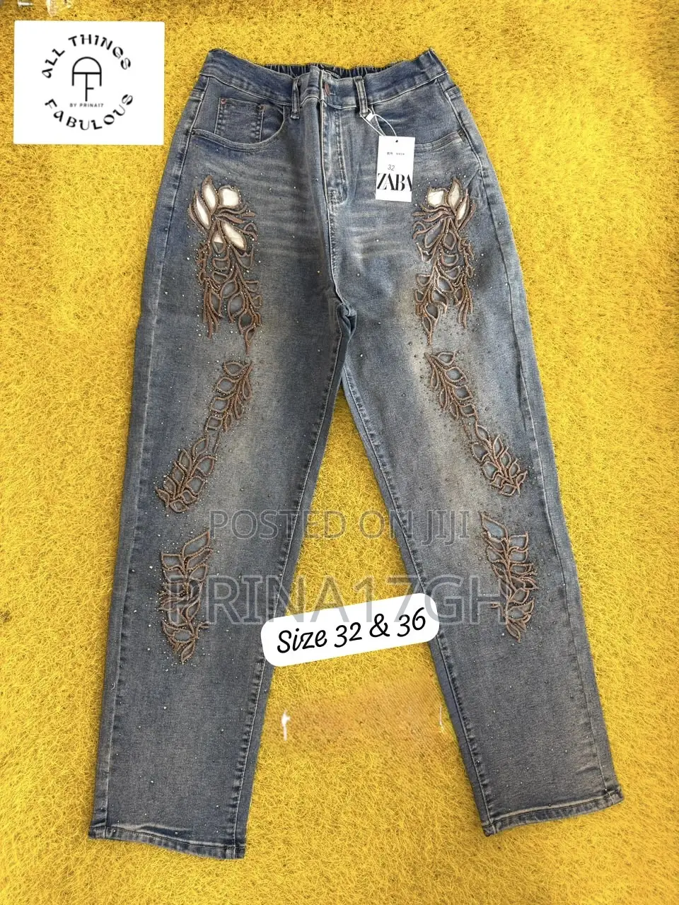 Zara Embellished Denim Jeans