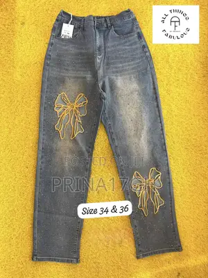 Zara Embellished Denim Jeans