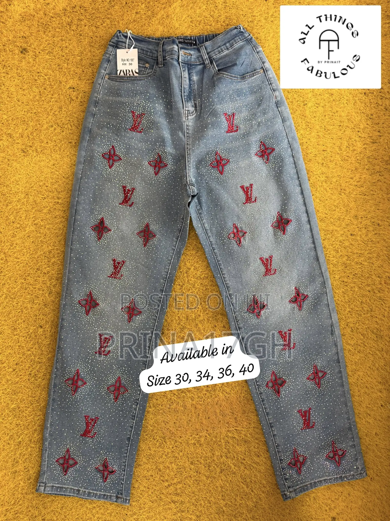 Zara Embellished Denim Jeans