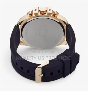 Ed Hardy Men's Gold-Tone Wrist Watch With Silicone Strap