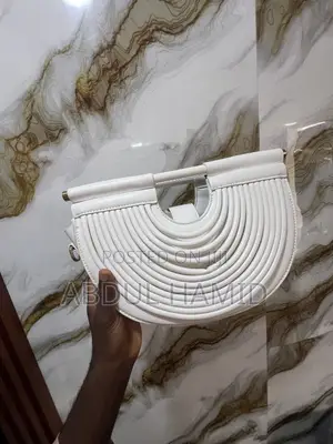Wave/Accordion PleatedHalf-Moon Top Handle Bag"