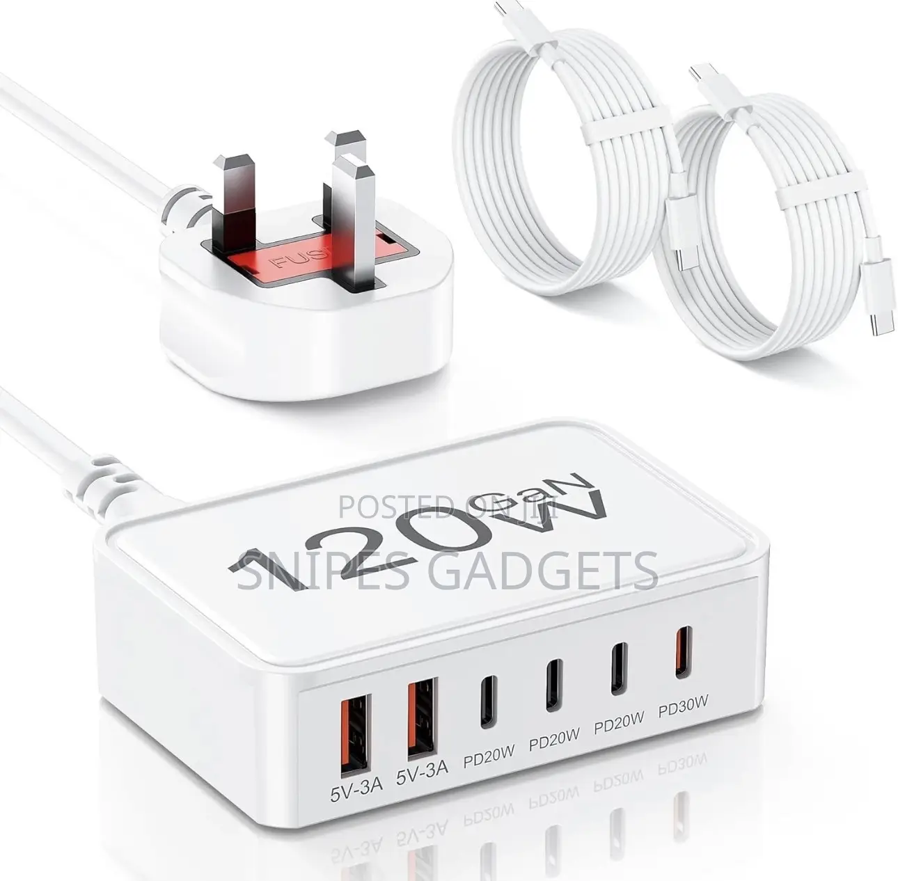 120W GaN 6 Port Charging Station