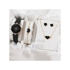 4 in 1 Women's Watch + Necklace + Earrings + Bracelet Set