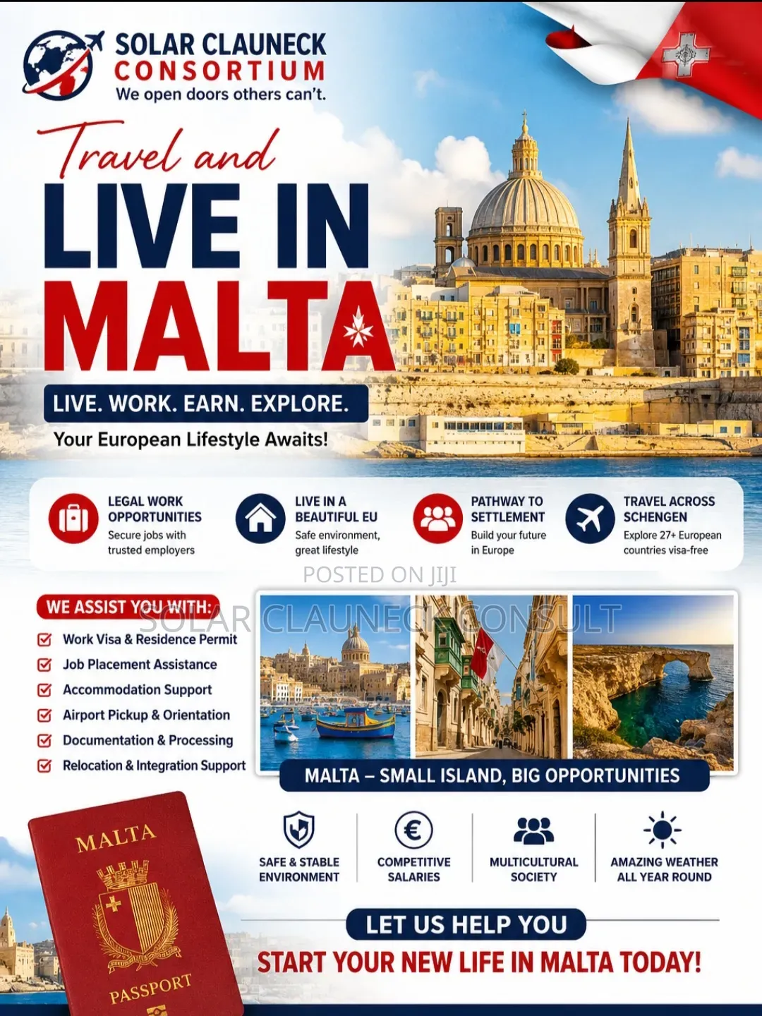 Travel to Malta, Italy, Germany, Netherlands or Luxembourg