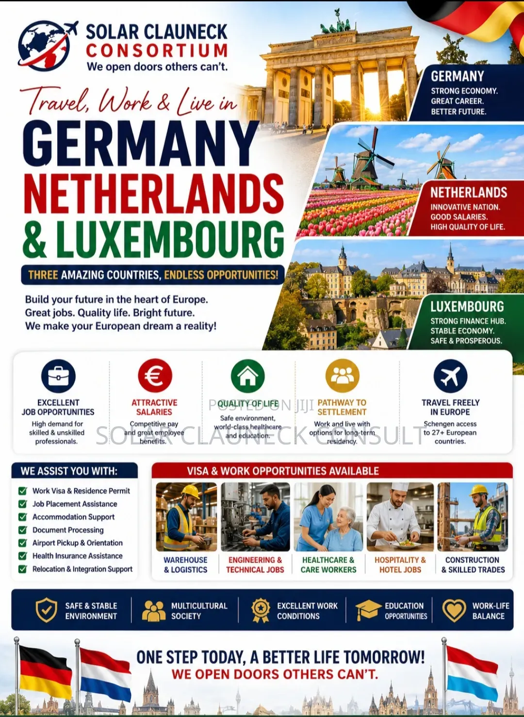 Travel to Malta, Italy, Germany, Netherlands or Luxembourg