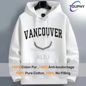 Men’s White Long Sleeve Hoodie Sweatshirt – Vancouver Print