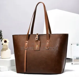 Elegant Brown Leather Tote Bag