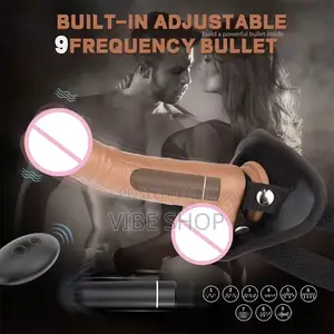 Premium Strap-on Dildo – Built-in 9-Frequency Vibrator | Complete Set