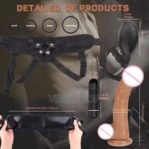 Premium Strap-on Dildo – Built-in 9-Frequency Vibrator | Complete Set