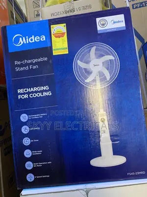Available Midea 18inch Standing Rechargeable Fan