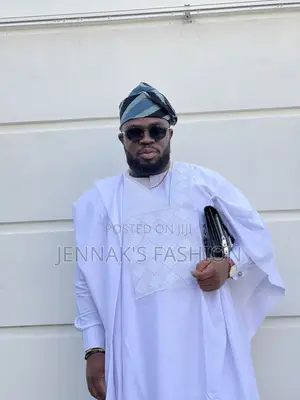 White and Gold Agbada Combo
