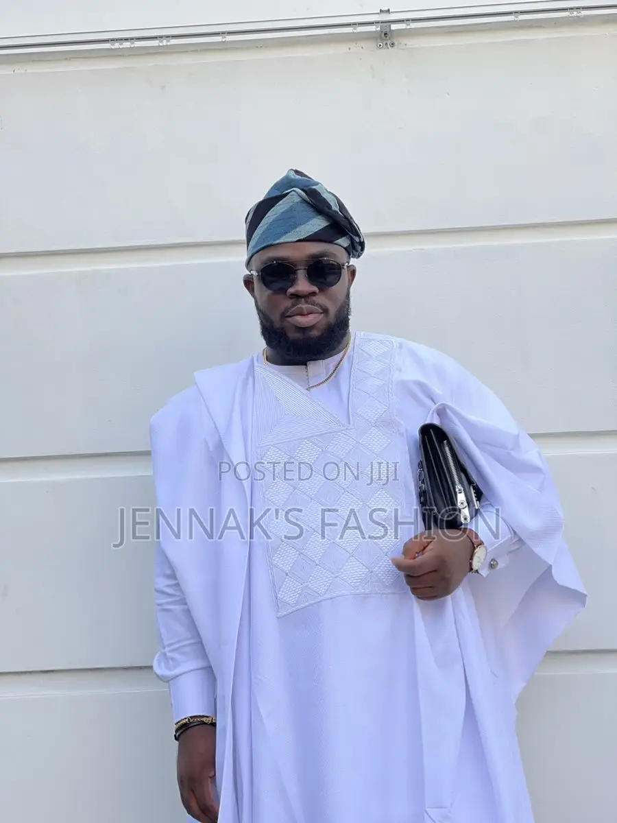 White and Gold Agbada Combo
