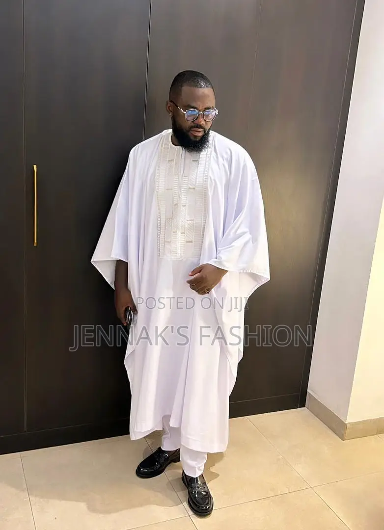 White and Gold Agbada Combo