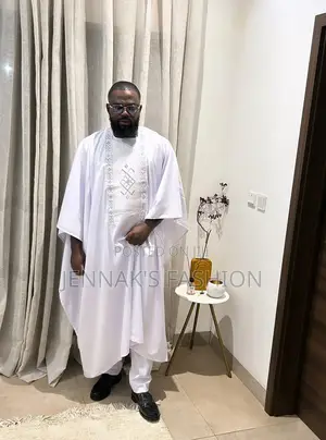 White and Gold Agbada Combo