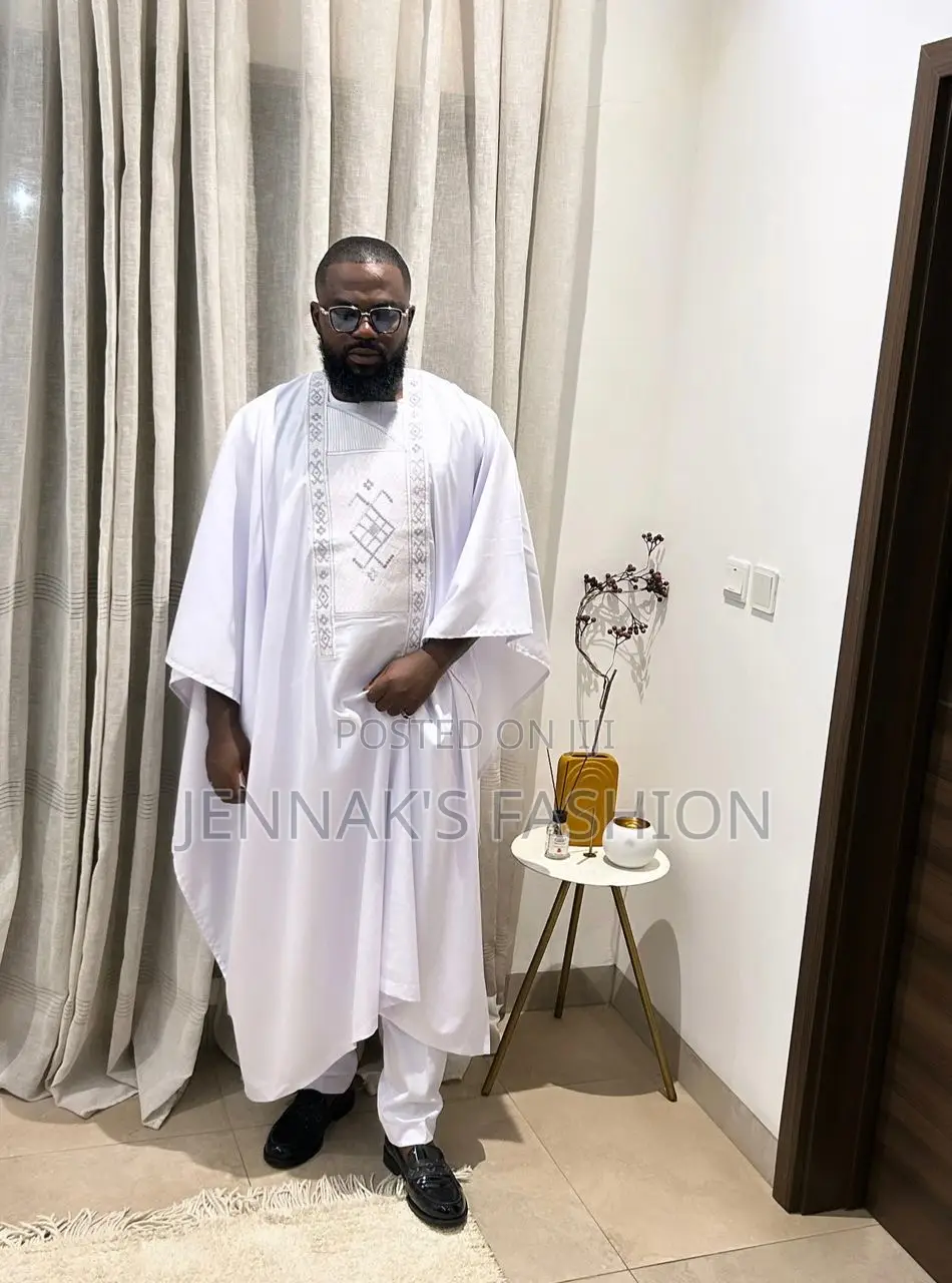 White and Gold Agbada Combo