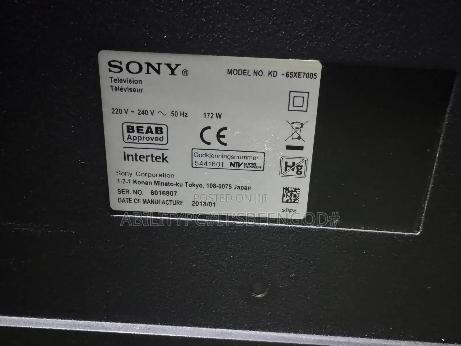 Sony 65” Smart TV