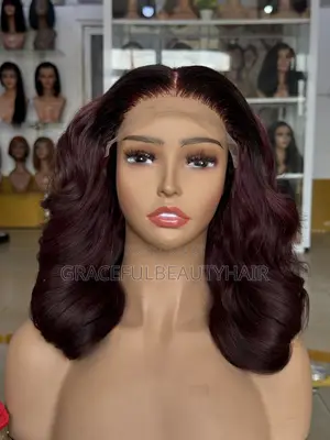 10 Inches Vietnamese SDD Bouncy Hair Very Dark Burgundy With 5x5