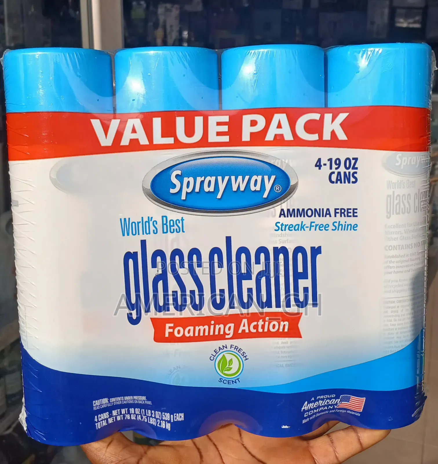 Sprayway Glass Cleaner Foaming Action, 4pack