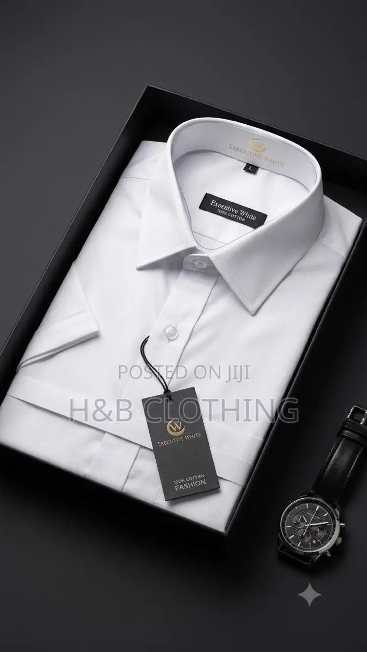 White Short Sleeve Shirt and Black (Long)