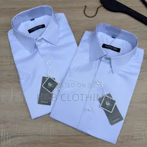 White Short Sleeve Shirt and Black (Long)
