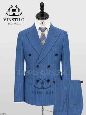 Striped Double-Breasted Suit for Executive