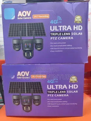 Aov Triple Lens Solar 4G Sim CCTV Camera