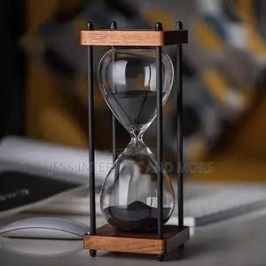 Decorative Wooden Sandglass, Black