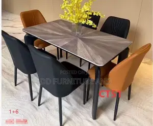 6 Seater Dining Set Brown